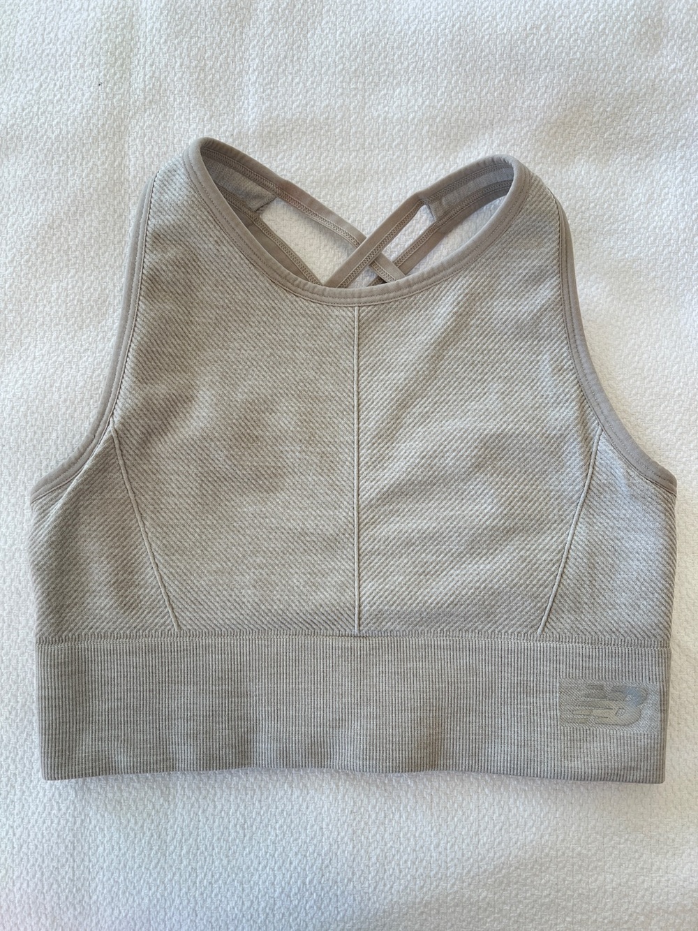 New Balance Women's Sports Bra Color Oatmeal/Tan/Beige  Size M